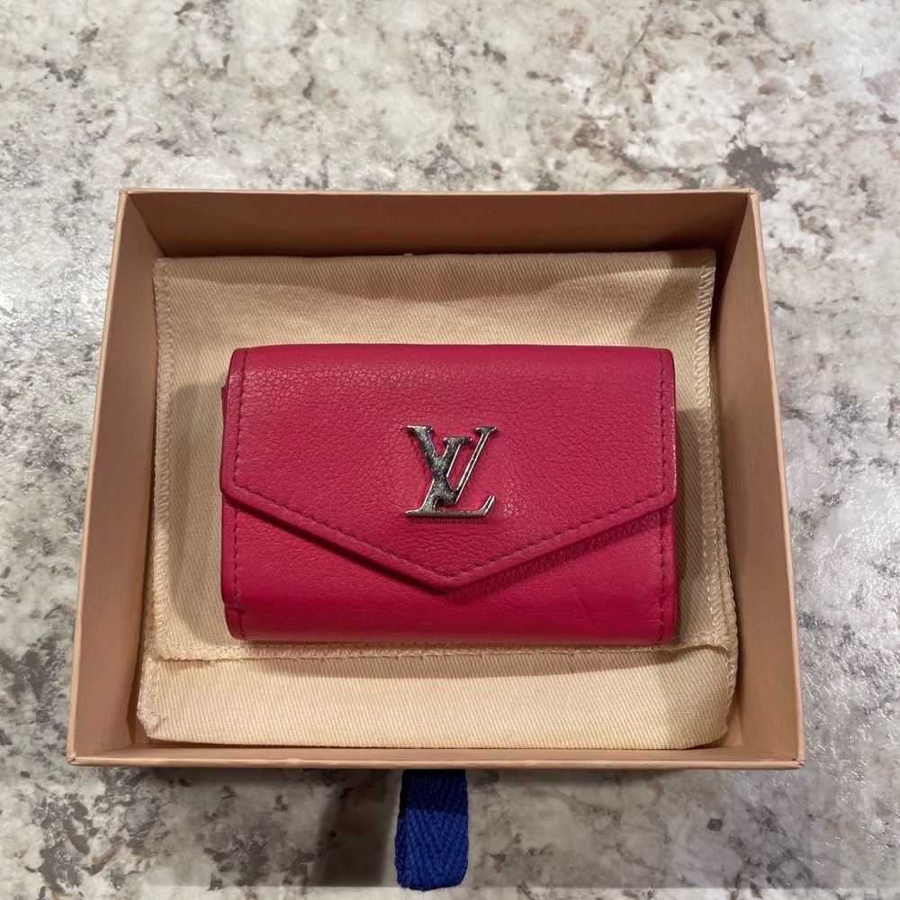 Louis Vuitton LV Lockmini Trifold Wallet- hot pink